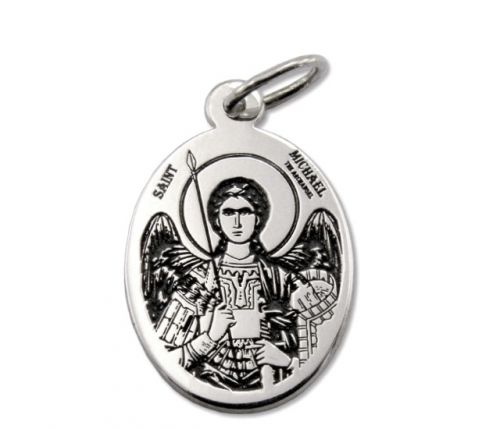 Medalik srebrny z wizerunkiem św. michała archanioła med-mich-01