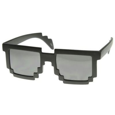 Pikselowe okulary 8 bit - czarne