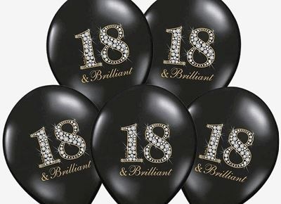 Balony na 18 urodziny – czarne brillant