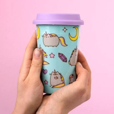 Pusheen ceramiczny travel mug - jednorożce