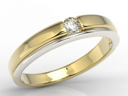 Pierścionek zaręczynowy z żółtego i białego złota z diamentem jp-8810zb