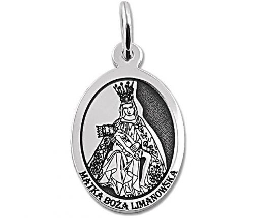 Medalik srebrny z wizerunkiem matki bożej limanowskiej