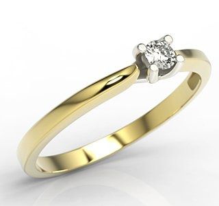 Pierścionek zaręczynowy z żółtego i białego złota z diamentami lp-8108zb