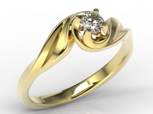 Pierścionek zaręczynowy z żółtego złota z diamentem ap-7420z
