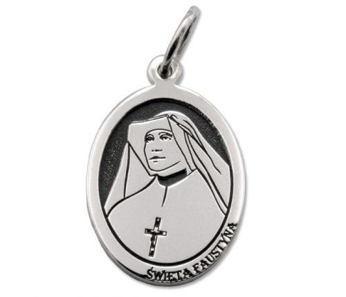 Medalik srebrny z wizerunkiem św. siostry faustyny kowalskiej med-fk-01