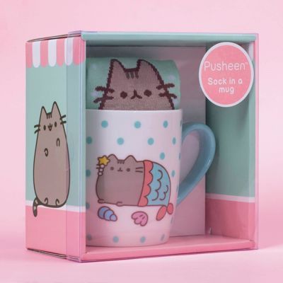 Pusheen - skarpetki w kubku – syrenka