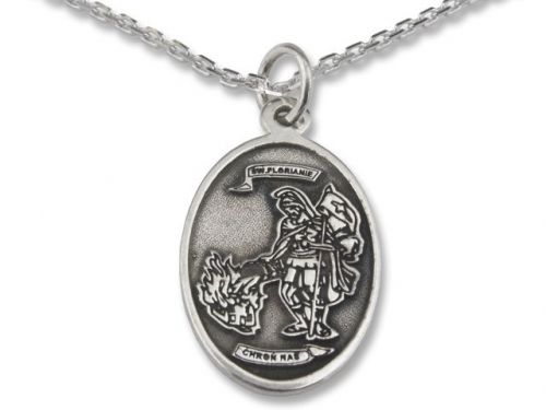 Medalik ze srebra ze świętym florianem, med-florian-d-02