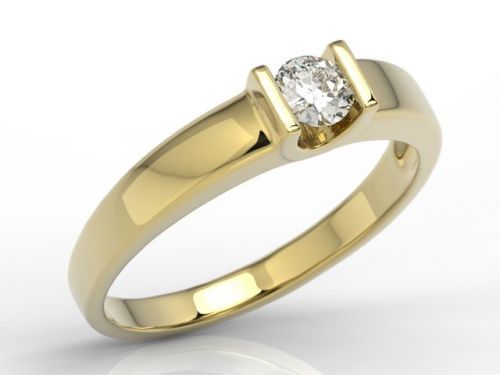 Pierścionek zaręczynowy z żółtego złota z brylantem jp-9827z