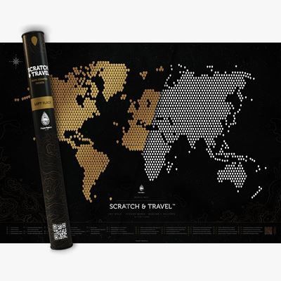 Mapa zdrapka świata loft – black
