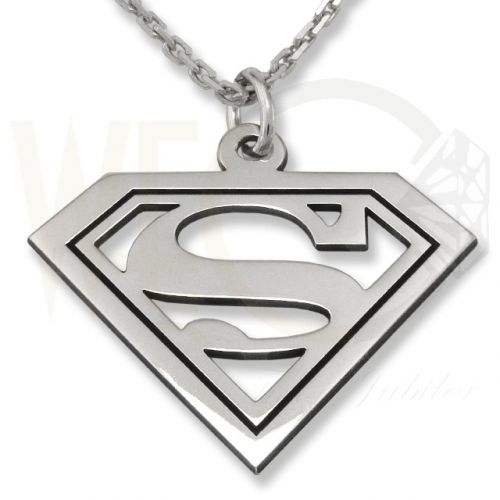 Zestaw ze srebra wisiorek superman-1 z łańcuszkiem ankra.